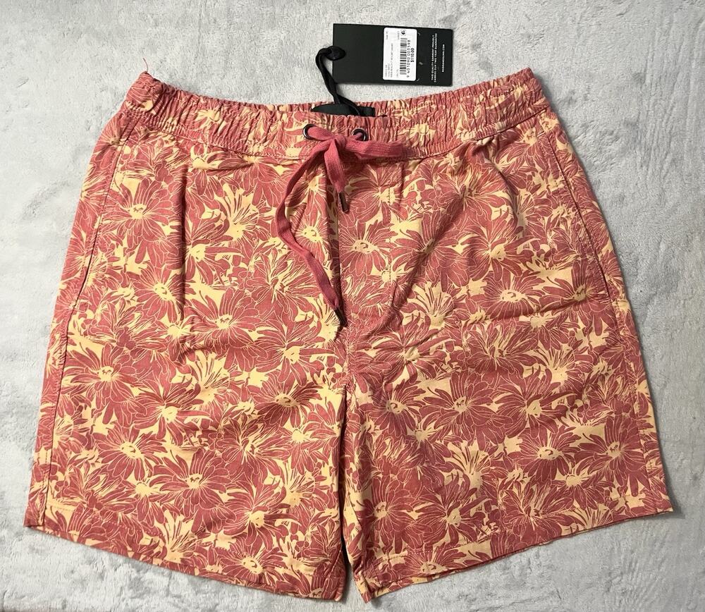Rodd & Gunn XS Mens Main Beach 7” Resort Short Sunset Floral Vacation Canvas NWT